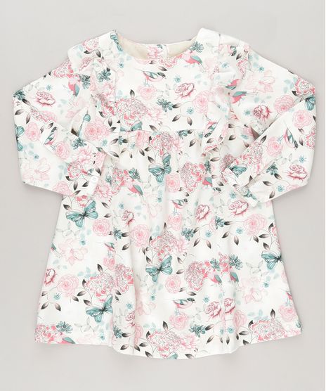 Vestido-Estampado-Floral-com-Babado-Bege-Claro-8859329-Bege_Claro_1