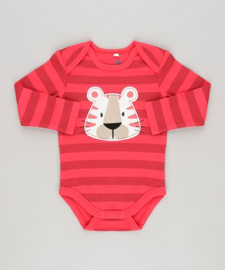 Body-Listrado--Leao--em-Algodao---Sustentavel-Vermelho-8801413-Vermelho_1