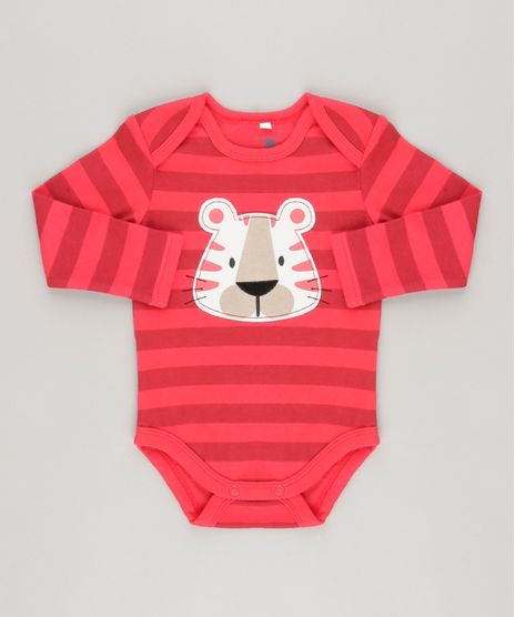 Body-Listrado--Leao--em-Algodao---Sustentavel-Vermelho-8801413-Vermelho_1