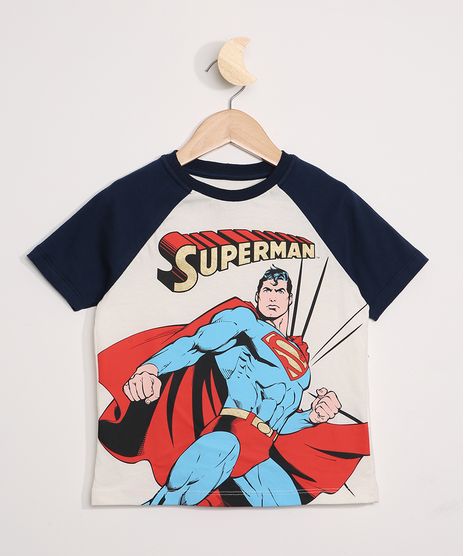 Camiseta-Infantil-Raglan--Superman--Manga-Curta-Off-White-9969363-Off_White_1