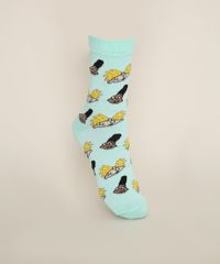 Meia-Feminina-Cano-Alto-Estampada-Hey-Arnold-Verde-Claro-9973262-Verde_Claro_1