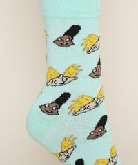 Meia-Feminina-Cano-Alto-Estampada-Hey-Arnold-Verde-Claro-9973262-Verde_Claro_3