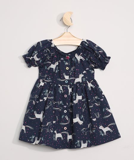 Vestido-Infantil-Estampado-Unicornios-Manga-Curta-Bufante-Azul-Marinho-9964376-Azul_Marinho_1