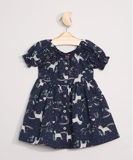 Vestido-Infantil-Estampado-Unicornios-Manga-Curta-Bufante-Azul-Marinho-9964376-Azul_Marinho_1
