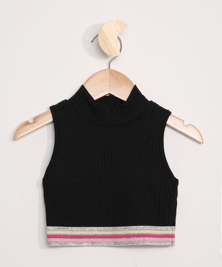 Regata-Infantil-Cropped-com-Elastico-em-Lurex-Gola-Alta-Preta-9967335-Preto_1 Regata-Infantil-Cropped-com-Elastico-em-Lurex-Gola-Alta-Preta-9967335-Preto_1