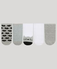 Kit-de-5-Meias-Femininas-Cano-Baixo-Gatinhos-Cinza-9973651-Cinza_5