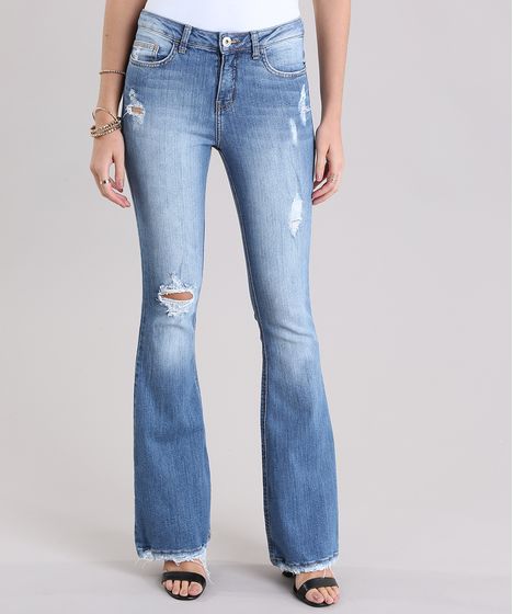 flare destroyed jeans