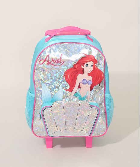 Mochila-Infantil-Estampada-Holografica-Ariel-com-Rodas-Azul-Claro-9954505-Azul_Claro_1