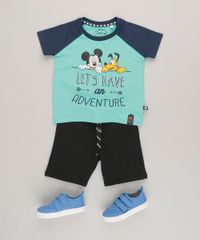Camiseta-Mickey-e-Pluto-em-Algodao---Sustentavel-Verde-8299004-Verde_3