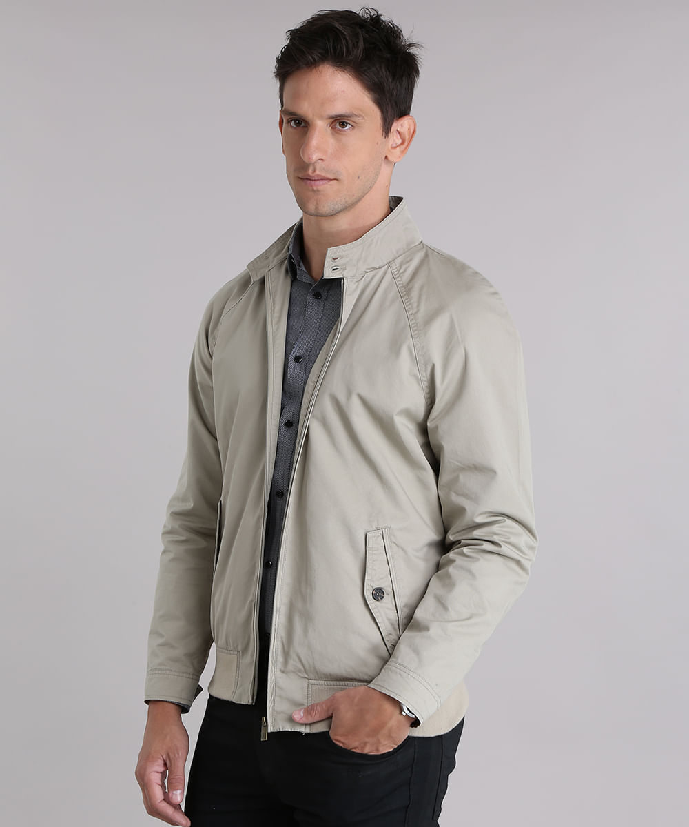 jaqueta bomber bege
