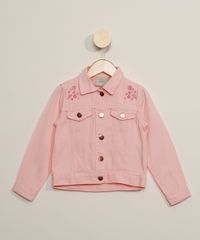 Jaqueta-de-Sarja-Infantil-com-Bordado-Floral-e-Bolsos-Rosa-9966931-Rosa_1