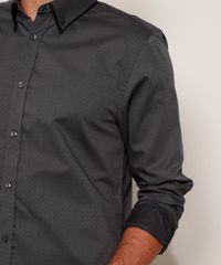 Camisa-Social-Masculina-Comfort-Maquinetada-Estampada-Mini-Print-Manga-Longa-Chumbo-9911661-Chumbo_2