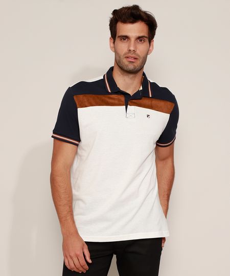 Polo-de-Piquet-Masculina-Tradicional-com-Recorte-em-Suede-Manga-Curta-Off-White-9968213-Off_White_1 Polo-de-Piquet-Masculina-Tradicional-com-Recorte-em-Suede-Manga-Curta-Off-White-9968213-Off_White_1