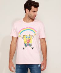 Camiseta-Masculina-Bob-Esponja-Arco-Iris-Manga-Curta-Gola-Careca-Rosa-Claro-9974305-Rosa_Claro_1