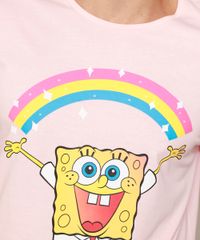 Camiseta-Masculina-Bob-Esponja-Arco-Iris-Manga-Curta-Gola-Careca-Rosa-Claro-9974305-Rosa_Claro_5