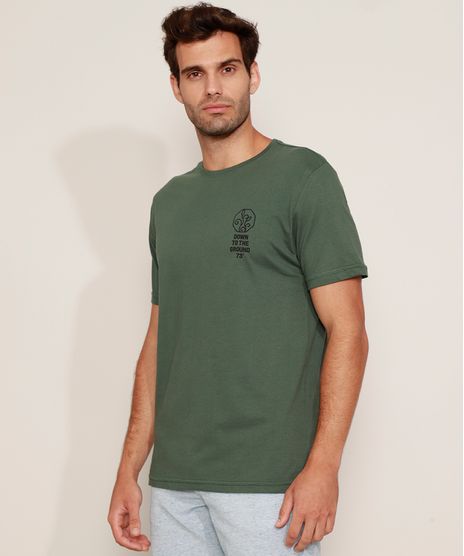 Camiseta-Masculina-Folhas--Down-to-the-Ground--Manga-Curta-Gola-Careca-Verde-Escuro-9977390-Verde_Escuro_1