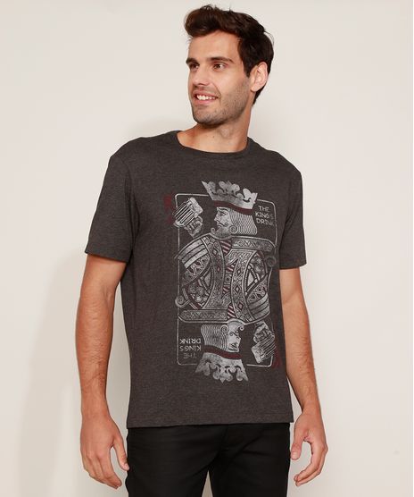 Camiseta-Masculina--The-King-s-Drink--Manga-Curta-Gola-Careca-Cinza-Mescla-Escuro-9975058-Cinza_Mescla_Escuro_1