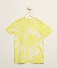 Camiseta-Juvenil--Blue-Vibes-Only--Estampada-Tie-Dye-Manga-Curta-Amarela-Neon-9969465-Amarelo_Neon_2