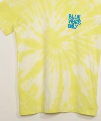 Camiseta-Juvenil--Blue-Vibes-Only--Estampada-Tie-Dye-Manga-Curta-Amarela-Neon-9969465-Amarelo_Neon_4