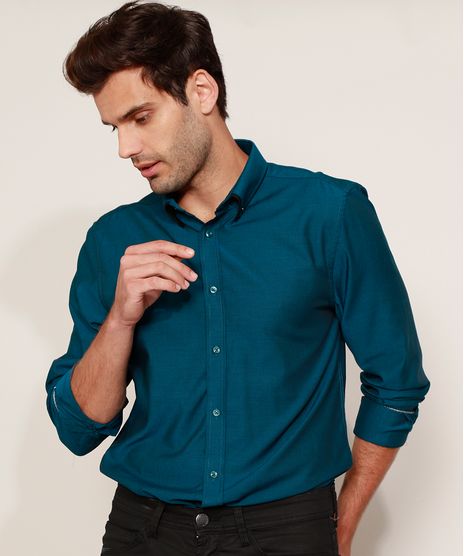 Camisa-Masculina-Comfort-Texturizada-Manga-Longa-Azul-Petroleo-9911660-Azul_Petroleo_1