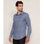 Camisa-Masculina-Slim-Maquinetada-Estampada-Mini-Print-de-Poa-com-Bolso-Manga-Longa-Azul-9911671-Azul_1
