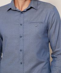 Camisa-Masculina-Slim-Maquinetada-Estampada-Mini-Print-de-Poa-com-Bolso-Manga-Longa-Azul-9911671-Azul_2