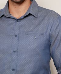 Camisa-Masculina-Slim-Maquinetada-Estampada-Mini-Print-de-Poa-com-Bolso-Manga-Longa-Azul-9911671-Azul_5