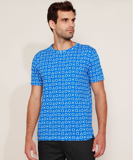 Camiseta-Masculina-PlayStation-Estampada-Manga-Curta-Gola-Careca-Azul-9961605-Azul_1
