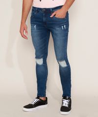 Calca-Jeans-Masculina-Super-Skinny-Destroyed-Azul-Escuro-9967890-Azul_Escuro_1
