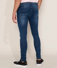 Calca-Jeans-Masculina-Super-Skinny-Destroyed-Azul-Escuro-9967890-Azul_Escuro_2