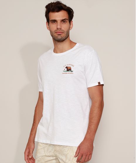 Camiseta-Masculina--California--Urso-com-Prancha-de-Surf-Manga-Curta-Gola-Careca-Branca-9981467-Branco_1