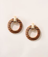 Brinco-Feminino-com-Pingente-de-Argola-Em-Madeira-Dourado-9963599-Dourado_2