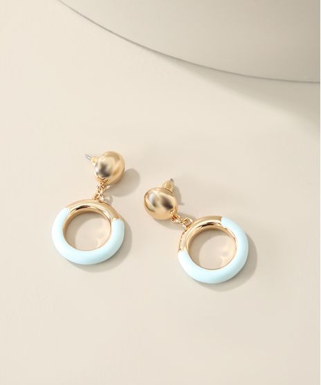 Brinco-Feminino-com-Pingente-de-Argola-Dourado-9963605-Dourado_1