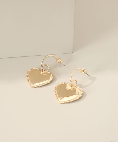 Brinco-Feminino-com-Pingente-de-Coracao-Dourado-9963610-Dourado_1