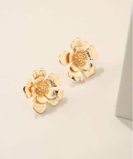 Brinco-Feminino-de-Flor-Dourado-9963611-Dourado_1