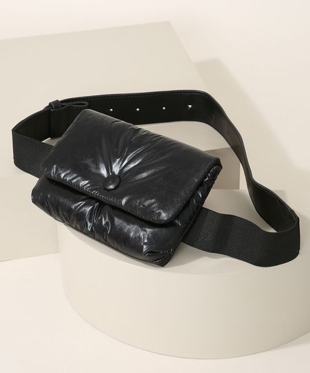 Pochete-de-Nylon-Feminina-Metalizada-Preta-9915795-Preto_1