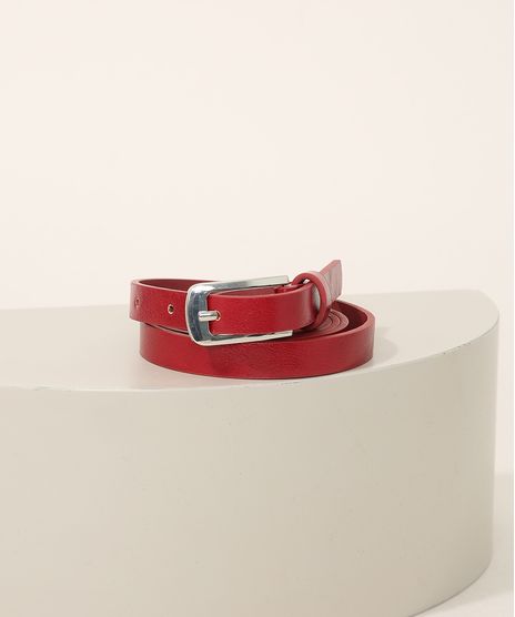 Cinto-Feminino-Skinny-com-Fivela-Retangular-Vermelho-9963834-Vermelho_1