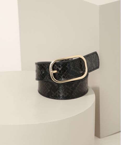Cinto-Feminino-Medio-Texturizado-Cobra-com-Fivela-Oval-Preto-9922822-Preto_1
