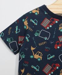 Conjunto-Infantil-de-Camiseta-Estampada-de-Automoveis-Manga-Curta-Azul-Marinho---Short-Mostarda-9946969-Mostarda_3