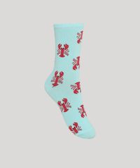Meia-Feminina-Estampada-Lagostas-Cano-Alto-Azul-Claro-9973174-Azul_Claro_1