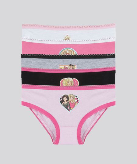 Kit-de-5-Calcinhas-Barbie-Multicor-8750815-Multicor_1 Kit-de-5-Calcinhas-Barbie-Multicor-8750815-Multicor_1