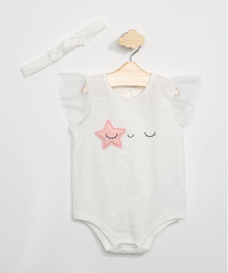 Body-Infantil-com-Patch-de-Estrela-Manga-Curta-em-Tule---Faixa-Off-White-9966265-Off_White_1