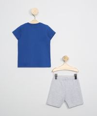 Conjunto-Infantil-de-Camiseta-Pato-Donald-Azul---Bermuda--Cinza-Mescla-Claro-9963492-Cinza_Mescla_Claro_3