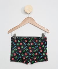 Sunga-Infantil-Boxer-Estampada-Minecraft-com-Protecao-UV50--Preta-9966216-Preto_1