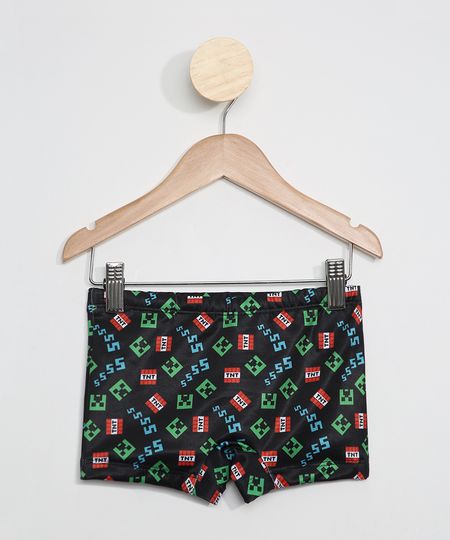 Sunga-Infantil-Boxer-Estampada-Minecraft-com-Protecao-UV50--Preta-9966216-Preto_1