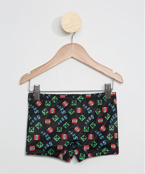 Sunga-Infantil-Boxer-Estampada-Minecraft-com-Protecao-UV50--Preta-9966216-Preto_1