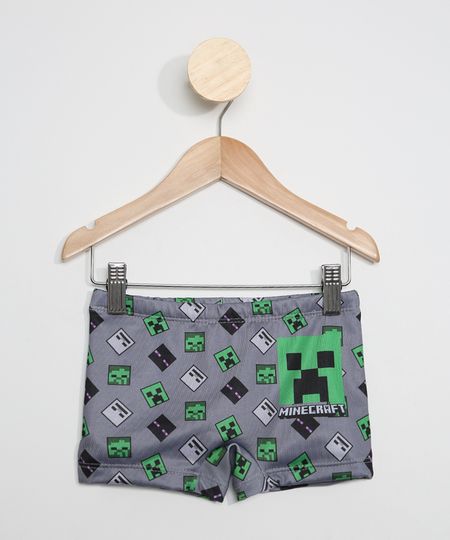 Sunga-Infantil-Boxer-Estampada-Minecraft-com-Protecao-UV50--Cinza-9966224-Cinza_1