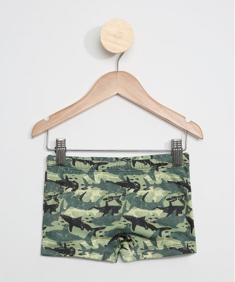 Sunga-Infantil-Boxer-Estampada-Camuflada-Tubaroes-com-Protecao-UV50--Verde-9973896-Verde_1