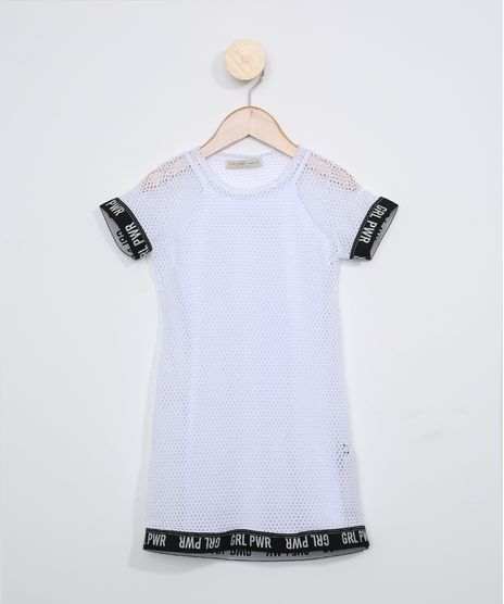 Vestido-de-Tela-Infantil--Grl-Pwr--Manga-Curta-Branco-9967660-Branco_1