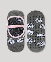 Meia-Feminina-Sapatilha-101-Dalmatas-com-Antiderrapante-Cinza-Mescla-9971621-Cinza_Mescla_1